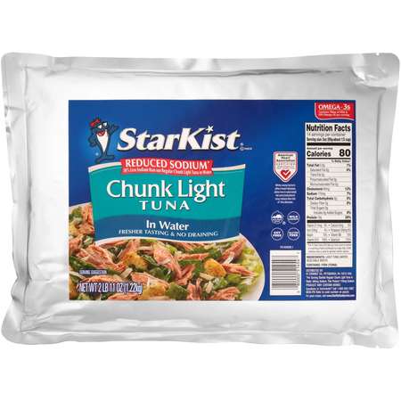 STARKIST Light Chunks Low Sodium Vacuum Pak 43 oz., PK6 514540